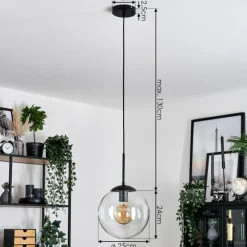 hofstein Gastor Suspension, Boule lumineuse 25 cm Clair, 1 lumière
