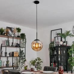 hofstein Gastor Suspension, Boule lumineuse 25 cm Ambre, 1 lumière