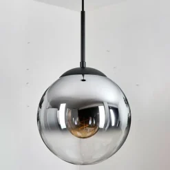 hofstein Gastor Suspension, Boule lumineuse 25 cm Chrome, Clair, Fumé, 1 lumière