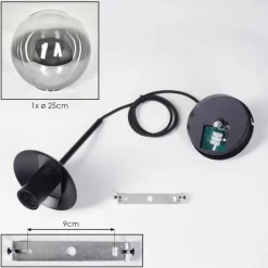 hofstein Gastor Suspension, Boule lumineuse 25 cm Clair, Fumé, 1 lumière