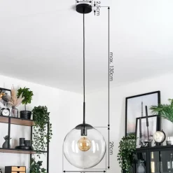 hofstein Gastor Suspension, Boule lumineuse 30 cm Clair, 1 lumière