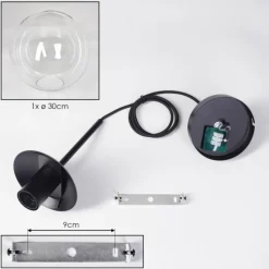 hofstein Gastor Suspension, Boule lumineuse 30 cm Clair, 1 lumière