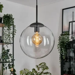 hofstein Gastor Suspension, Boule lumineuse 30 cm Clair, 1 lumière