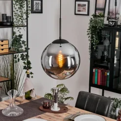 hofstein Gastor Suspension, Boule lumineuse 30 cm Fumé, 1 lumière