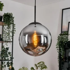 hofstein Gastor Suspension, Boule lumineuse 30 cm Fumé, 1 lumière