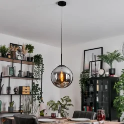 hofstein Gastor Suspension, Boule lumineuse 30 cm Fumé, 1 lumière