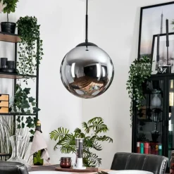 hofstein Gastor Suspension, Boule lumineuse 30 cm Fumé, 1 lumière