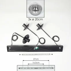 hofstein Gastor Suspension, Boule lumineuse Clair, Fumé, 3 lumières