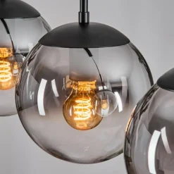 hofstein Gastor Suspension, Boule lumineuse Clair, Fumé, 3 lumières