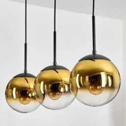 hofstein Gastor Suspension, Boule lumineuse Or, Clair, 3 lumières