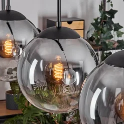 hofstein Gastor Suspension, Boule lumineuse Noir, 3 lumières