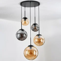 hofstein Gastor Suspension, Boule lumineuse 45 cm Noir, 5 lumières