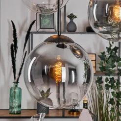 hofstein Gastor Suspension, Boule lumineuse 45 cm Noir, 5 lumières