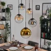Lampes Dorées-hofstein Gastor Suspension, Boule lumineuse 45 cm Noir, 5 lumières