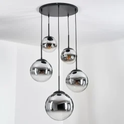 hofstein Gastor Suspension, Boule lumineuse 45 cm Noir, 5 lumières
