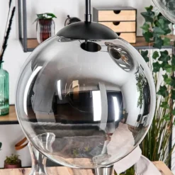 hofstein Gastor Suspension, Boule lumineuse 45 cm Noir, 5 lumières