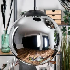 hofstein Gastor Suspension, Boule lumineuse 45 cm Noir, 5 lumières