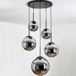 hofstein Gastor Suspension, Boule lumineuse 45 cm Noir, 5 lumières