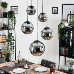 hofstein Gastor Suspension, Boule lumineuse 45 cm Noir, 5 lumières