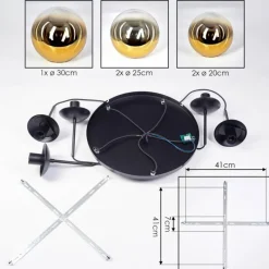 hofstein Gastor Suspension, Boule lumineuse 45 cm Noir, 5 lumières