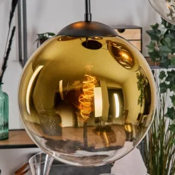 hofstein Gastor Suspension, Boule lumineuse 45 cm Noir, 5 lumières