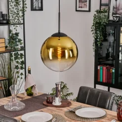 hofstein Gastor Suspension, Boule lumineuse 30 cm Or, Clair, 1 lumière