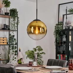 hofstein Gastor Suspension, Boule lumineuse 30 cm Or, Clair, 1 lumière