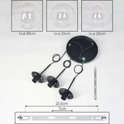 hofstein Gastor Suspension, Boule lumineuse Clair, 3 lumières
