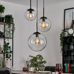 hofstein Gastor Suspension, Boule lumineuse Clair, 3 lumières