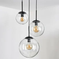 hofstein Gastor Suspension, Boule lumineuse Clair, 3 lumières