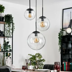 hofstein Gastor Suspension, Boule lumineuse Clair, 3 lumières