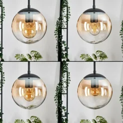hofstein Gastor Suspension, Boule lumineuse Ambre, Clair, 3 lumières
