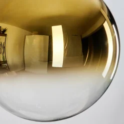 Lampes Dorées-hofstein Gastor Suspension, Boule lumineuse Ambre, Or, Clair, Fumé, 3 lumières