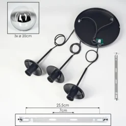 Suspension Verre Fumé-hofstein Gastor Suspension, Boule lumineuse Chrome, Fumé, 3 lumières