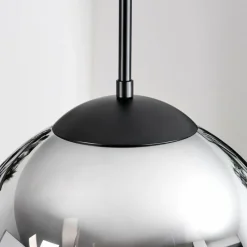 Suspension Verre Fumé-hofstein Gastor Suspension, Boule lumineuse Chrome, Fumé, 3 lumières