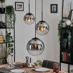 hofstein Gastor Suspension, Boule lumineuse Clair, Fumé, 3 lumières