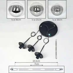 hofstein Gastor Suspension, Boule lumineuse Clair, Fumé, 3 lumières