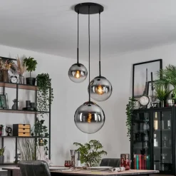 hofstein Gastor Suspension, Boule lumineuse Clair, Fumé, 3 lumières