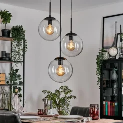 hofstein Gastor Suspension, Boule lumineuse Clair, 3 lumières