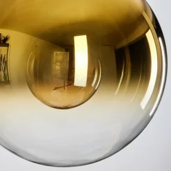 Lampes Dorées-hofstein Gastor Suspension, Boule lumineuse Ambre, Or, Clair, Fumé, 3 lumières
