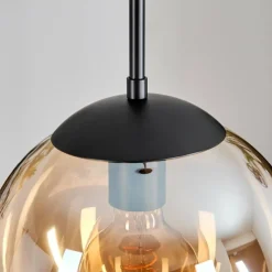 hofstein Gastor Suspension, Boule lumineuse Ambre, 3 lumières