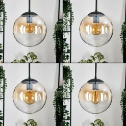 hofstein Gastor Suspension, Boule lumineuse Ambre, Clair, 3 lumières