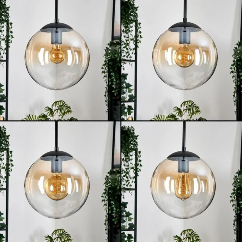 hofstein Gastor Suspension, Boule lumineuse Ambre, Clair, 3 lumières
