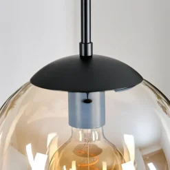 hofstein Gastor Suspension, Boule lumineuse Ambre, Clair, 3 lumières