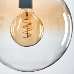 hofstein Gastor Suspension, Boule lumineuse Ambre, Clair, 3 lumières