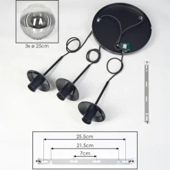 hofstein Gastor Suspension, Boule lumineuse Clair, Fumé, 3 lumières