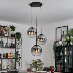 hofstein Gastor Suspension, Boule lumineuse Clair, Fumé, 3 lumières