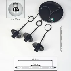 hofstein Gastor Suspension, Boule lumineuse Chrome, Fumé, 3 lumières