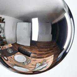 hofstein Gastor Suspension, Boule lumineuse Chrome, Fumé, 3 lumières