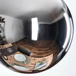 hofstein Gastor Suspension, Boule lumineuse Chrome, Fumé, 3 lumières